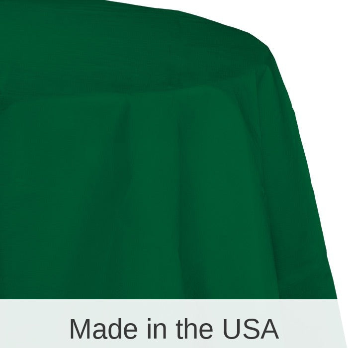 12/Case Bulk Hunter Green Round Paper Table Covers 82 inch