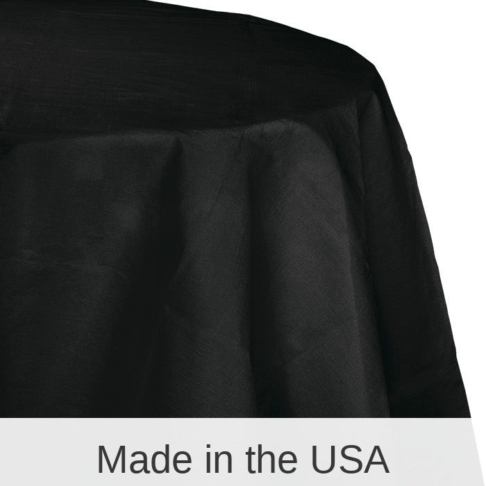 12/Case Bulk Black Velvet Round Paper Table Covers 82 inch 82 inch