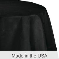 12/Case Bulk Black Velvet Round Paper Table Covers 82 inch 82 inch