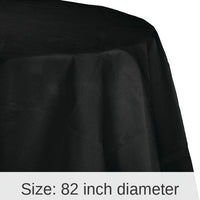 12/Case Bulk Black Velvet Round Paper Table Covers 82 inch 82 inch
