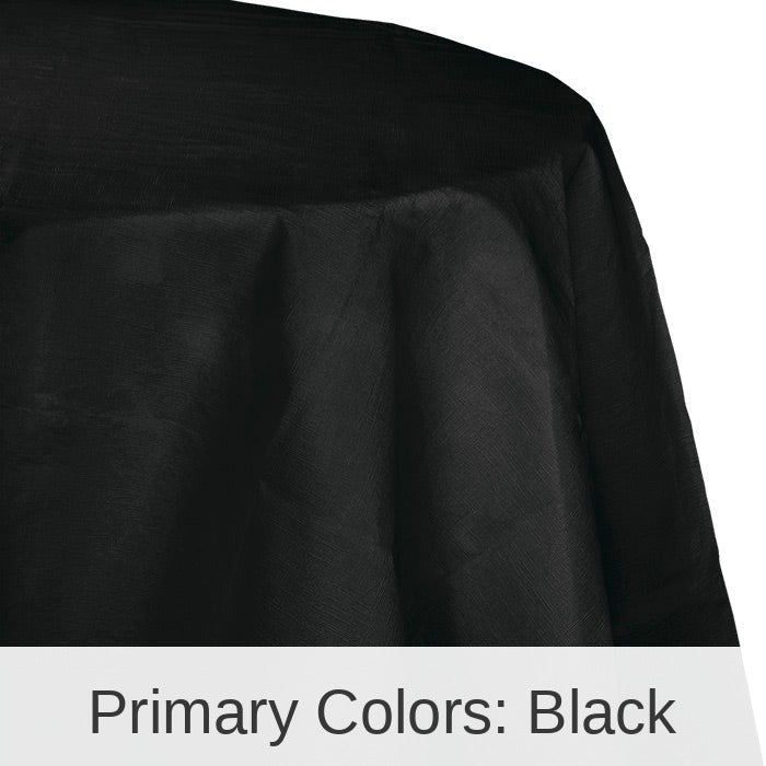 12/Case Bulk Black Velvet Round Paper Table Covers 82 inch 82 inch