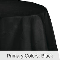 12/Case Bulk Black Velvet Round Paper Table Covers 82 inch 82 inch