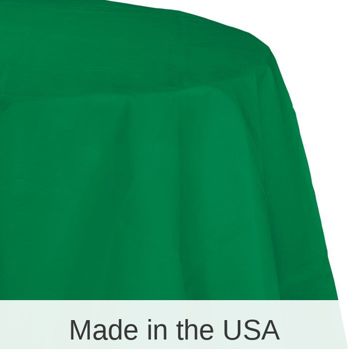 12/Case Bulk Emerald Green Round Paper Table Covers 82 inch