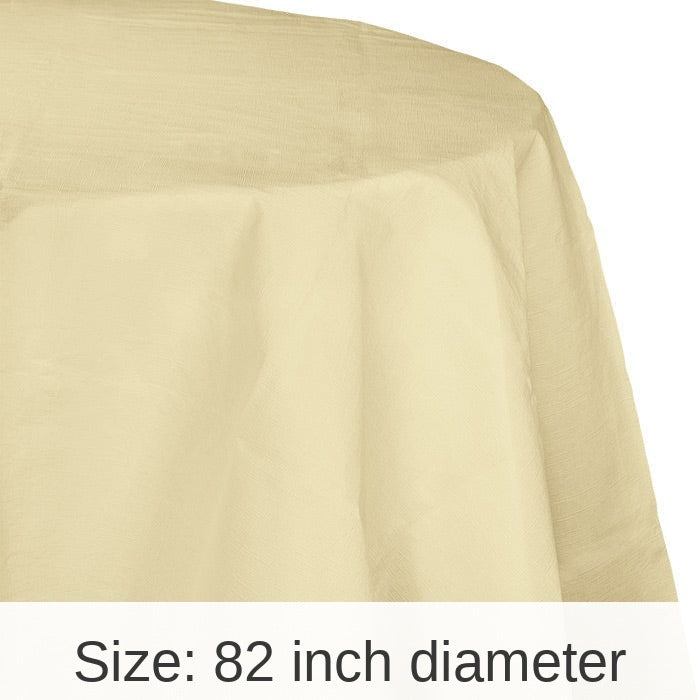 12/Case Bulk Ivory Round Paper Table Covers 82 inch