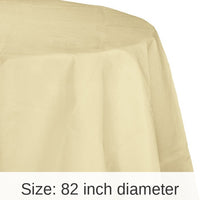 12/Case Bulk Ivory Round Paper Table Covers 82 inch