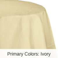 12/Case Bulk Ivory Round Paper Table Covers 82 inch