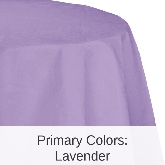 12/Case Bulk Luscious Lavender Round Paper Table Covers 82 inch