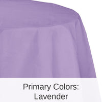 12/Case Bulk Luscious Lavender Round Paper Table Covers 82 inch