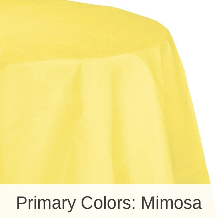 12/Case Bulk Mimosa Round Paper Table Covers 82 inch