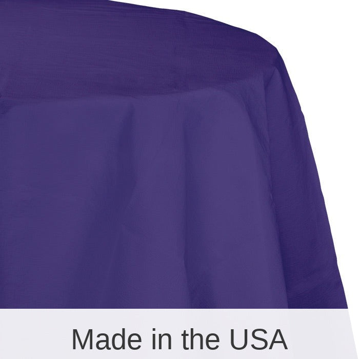 12/Case Bulk Purple Round Paper Table Covers 82 inch