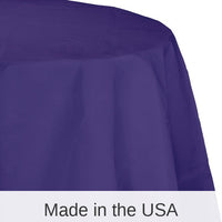 12/Case Bulk Purple Round Paper Table Covers 82 inch