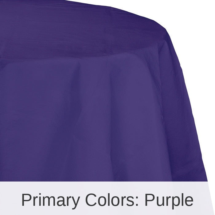 12/Case Bulk Purple Round Paper Table Covers 82 inch