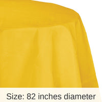 12/Case Bulk School Bus Yellow Round Paper Table Covers 82 inch