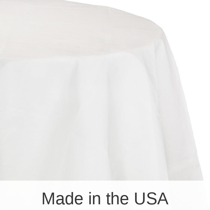 12/Case Bulk White Round Paper Table Covers 82 inch
