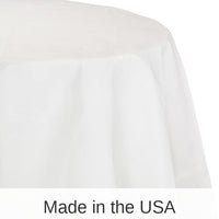 12/Case Bulk White Round Paper Table Covers 82 inch