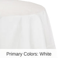 12/Case Bulk White Round Paper Table Covers 82 inch