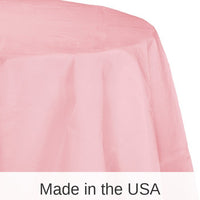 12/Case Bulk Classic Pink Round Paper Table Covers 82 inch 82 inch