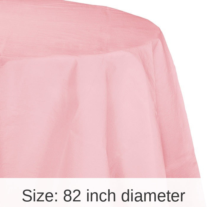 12/Case Bulk Classic Pink Round Paper Table Covers 82 inch 82 inch