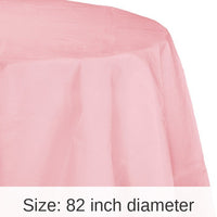 12/Case Bulk Classic Pink Round Paper Table Covers 82 inch 82 inch