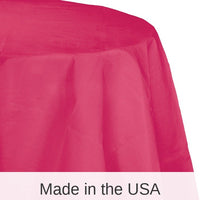 12/Case Bulk Hot Magenta Round Paper Table Covers 82 inch