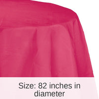 12/Case Bulk Hot Magenta Round Paper Table Covers 82 inch