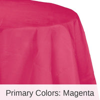 12/Case Bulk Hot Magenta Round Paper Table Covers 82 inch