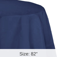 12/Case Bulk Navy Round Paper Table Covers 82 inch