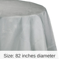 12/Case Bulk Shimmering Silver Round Paper Table Covers 82 inch