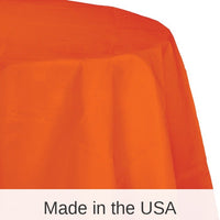 12/Case Bulk Sunkissed Orange Round Paper Table Covers 82 inch