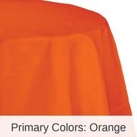 12/Case Bulk Sunkissed Orange Round Paper Table Covers 82 inch