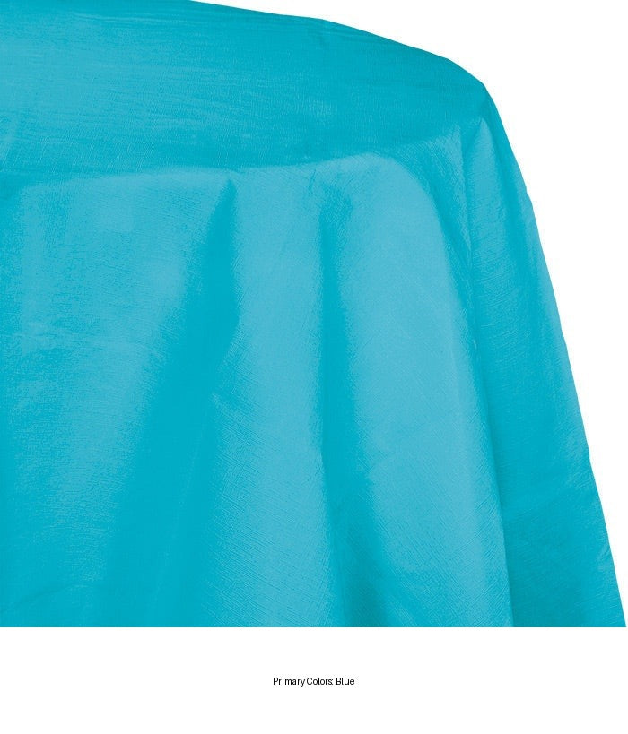 12/Case Bulk Bermuda Blue Round Paper Table Covers 82 inch