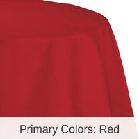 12/Case Bulk Classic Red Round Paper Table Covers 82 inch
