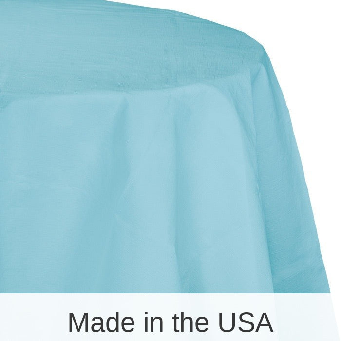 12/Case Bulk Pastel Blue Round Paper Table Covers 82 inch