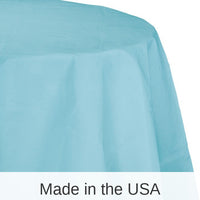 12/Case Bulk Pastel Blue Round Paper Table Covers 82 inch