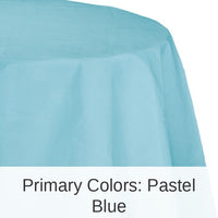12/Case Bulk Pastel Blue Round Paper Table Covers 82 inch