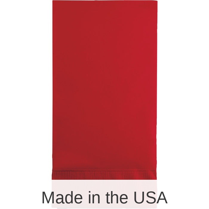192/Case Bulk Classic Red 3 Ply Guest Towels
