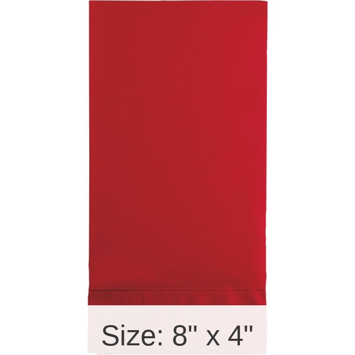 192/Case Bulk Classic Red 3 Ply Guest Towels