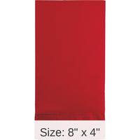 192/Case Bulk Classic Red 3 Ply Guest Towels