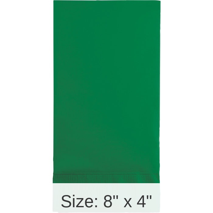 192/Case Bulk Emerald Green 3 Ply Guest Towels