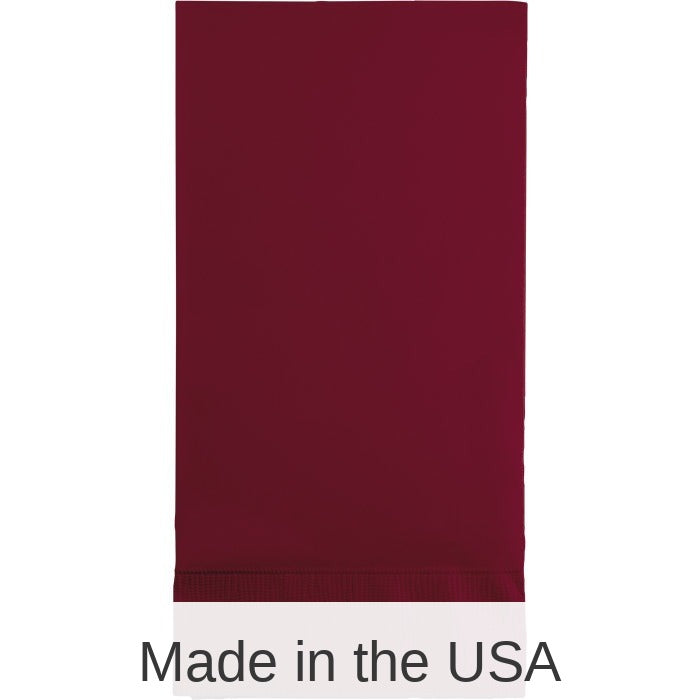 192/Case Bulk Burgundy 3 Ply Guest Towels