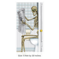 12 Pack Bulk Halloween Skeleton Restroom Door Cover