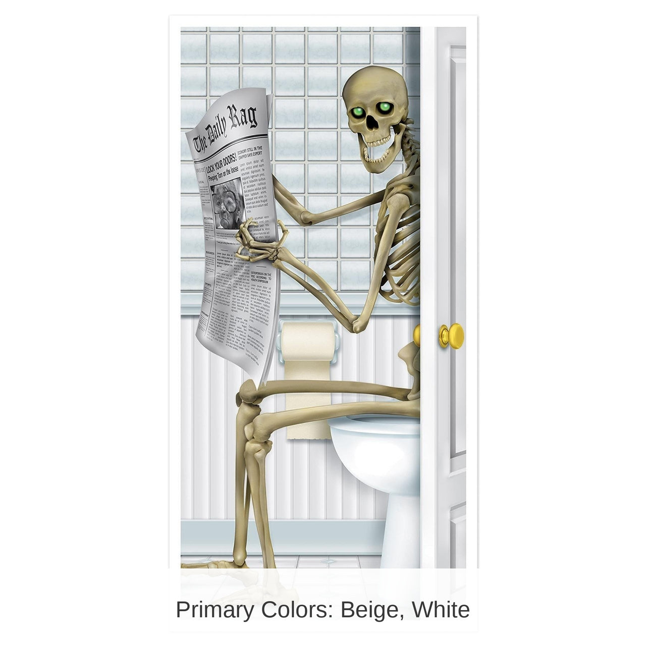 12 Pack Bulk Halloween Skeleton Restroom Door Cover