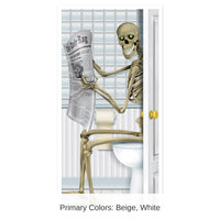 12 Pack Bulk Halloween Skeleton Restroom Door Cover