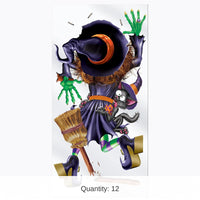 12 Pack Bulk Halloween Crashing Witch Door Cover