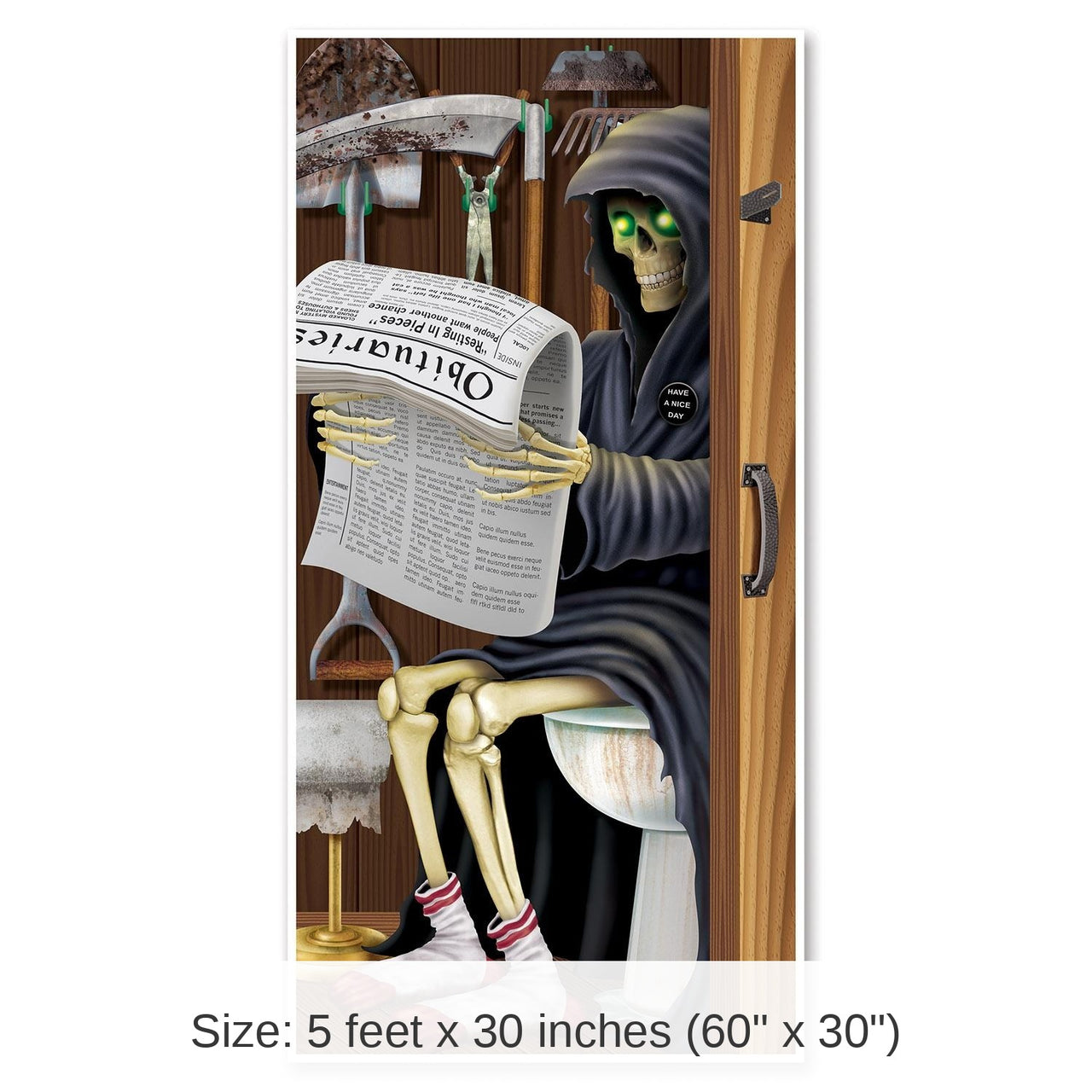 12 Pack Bulk Halloween Grim Reaper Restroom Door Cover