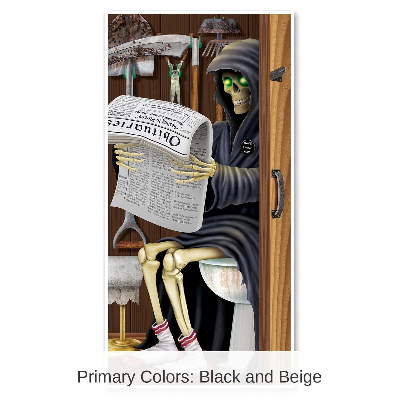 12 Pack Bulk Halloween Grim Reaper Restroom Door Cover