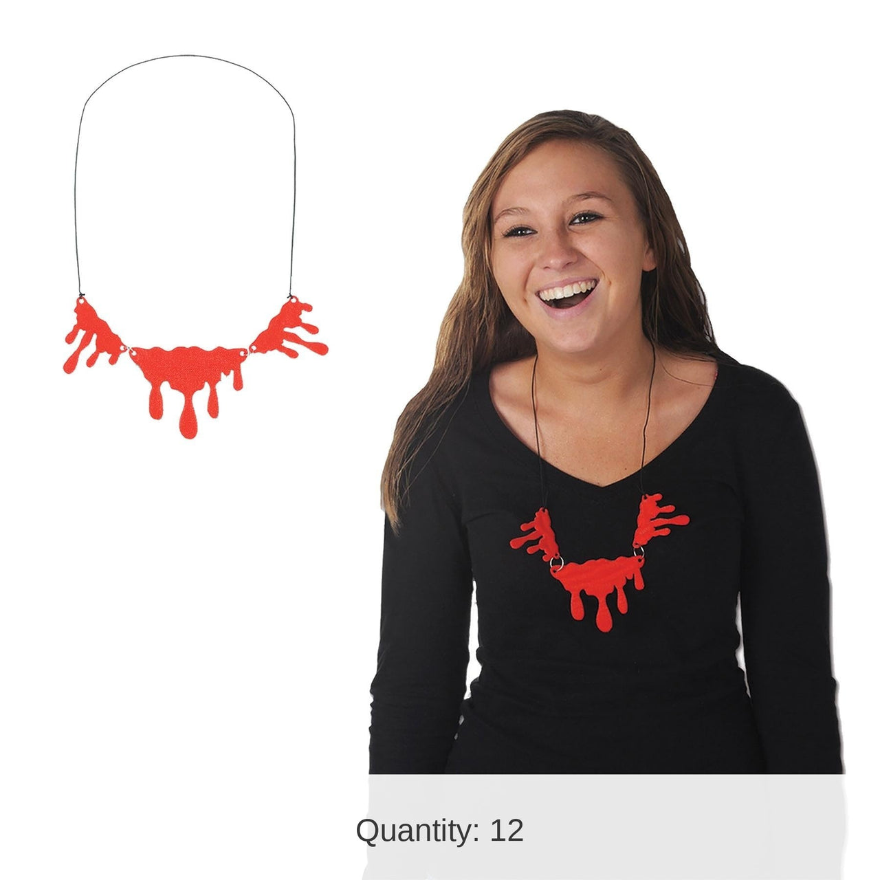 12 Pack Bulk Halloween Dripping Blood Necklace