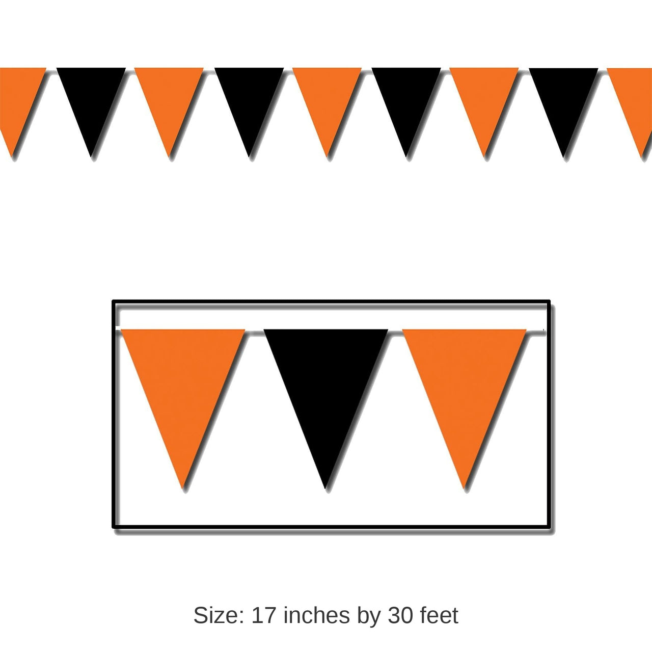 12 Pack Bulk Halloween Orange/Black Pennant Banner