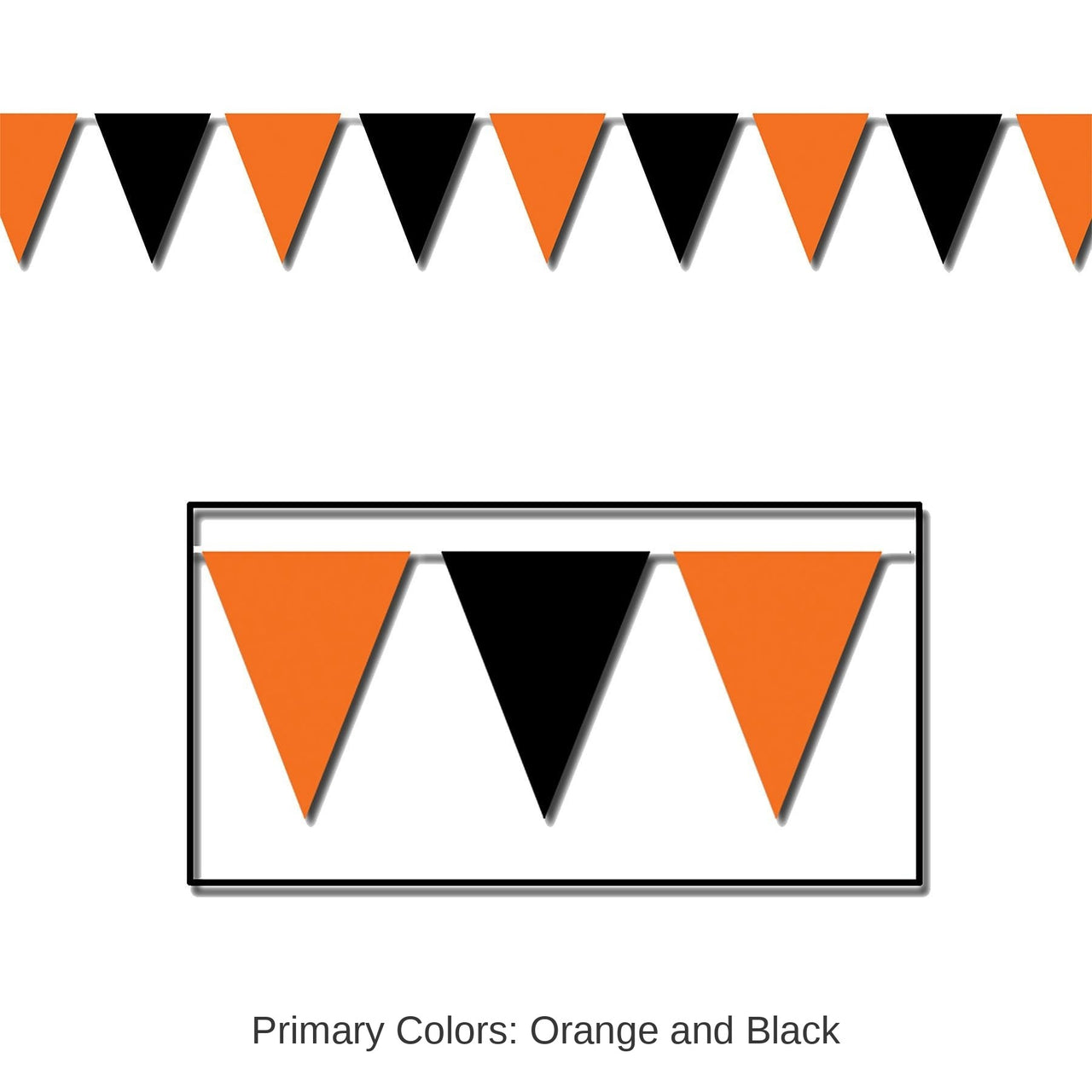 12 Pack Bulk Halloween Orange/Black Pennant Banner