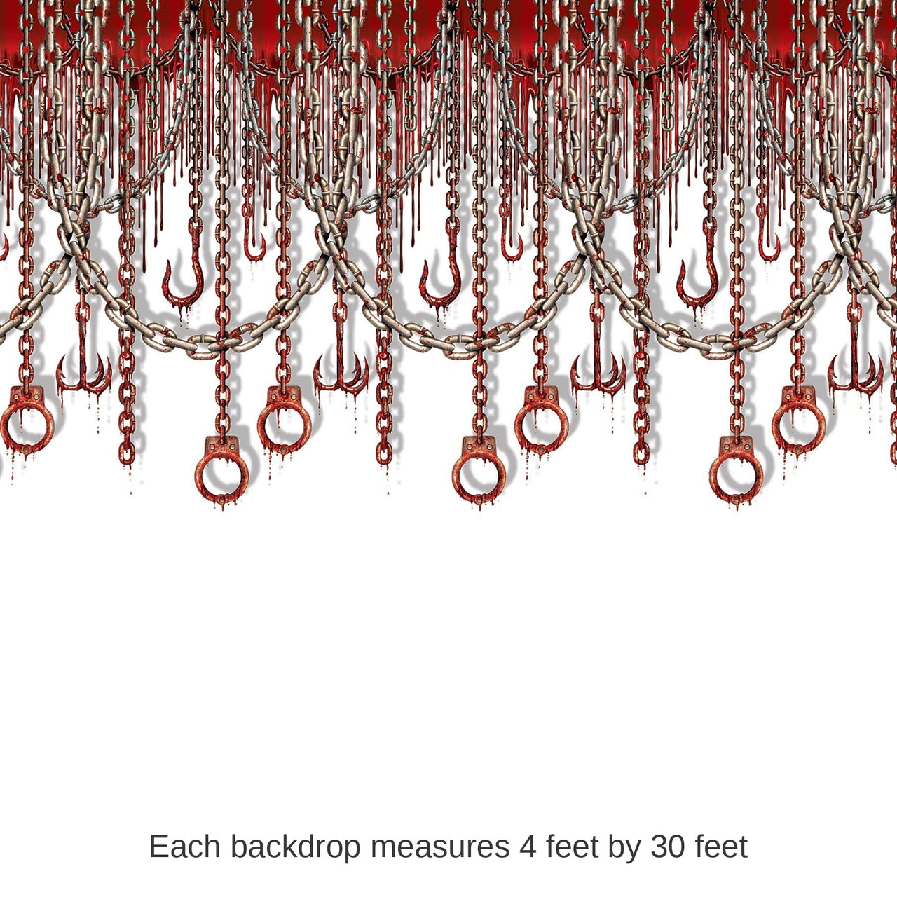6 Pack Bulk Halloween Bloody Chains/Hooks Backdrop